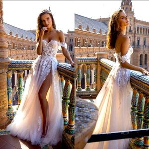 NEW BOHO TULLE WEDDING DRESS | SIZE 4 | WHITE
